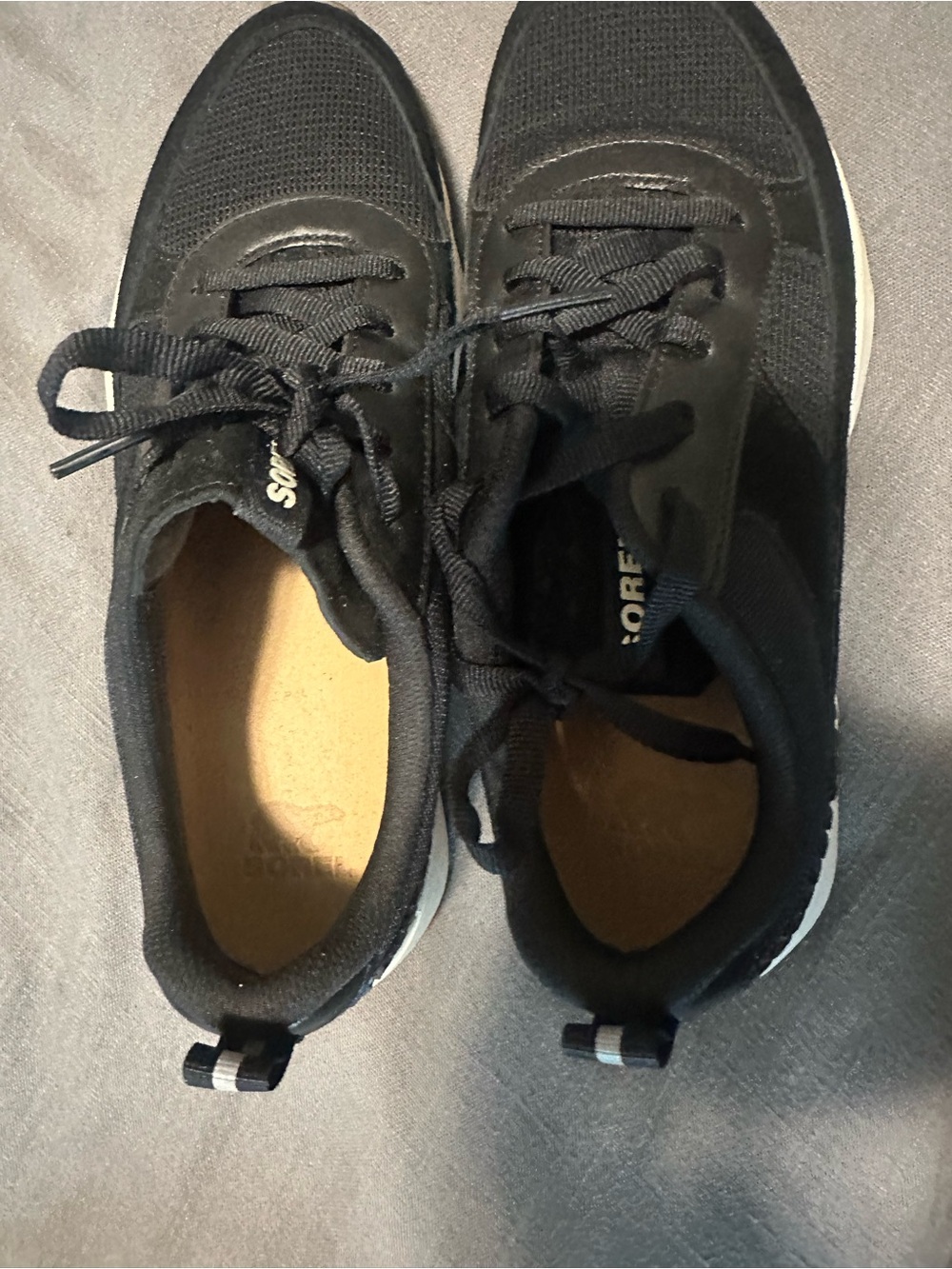 Sorel Black Mesh Lace-Up Athletic Sneakers